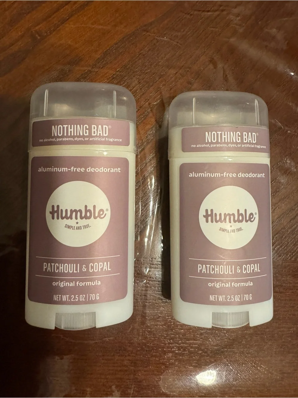 (2) Humble Patchouli & Copal Aluminum-Free Deodorant - Soft Mauve